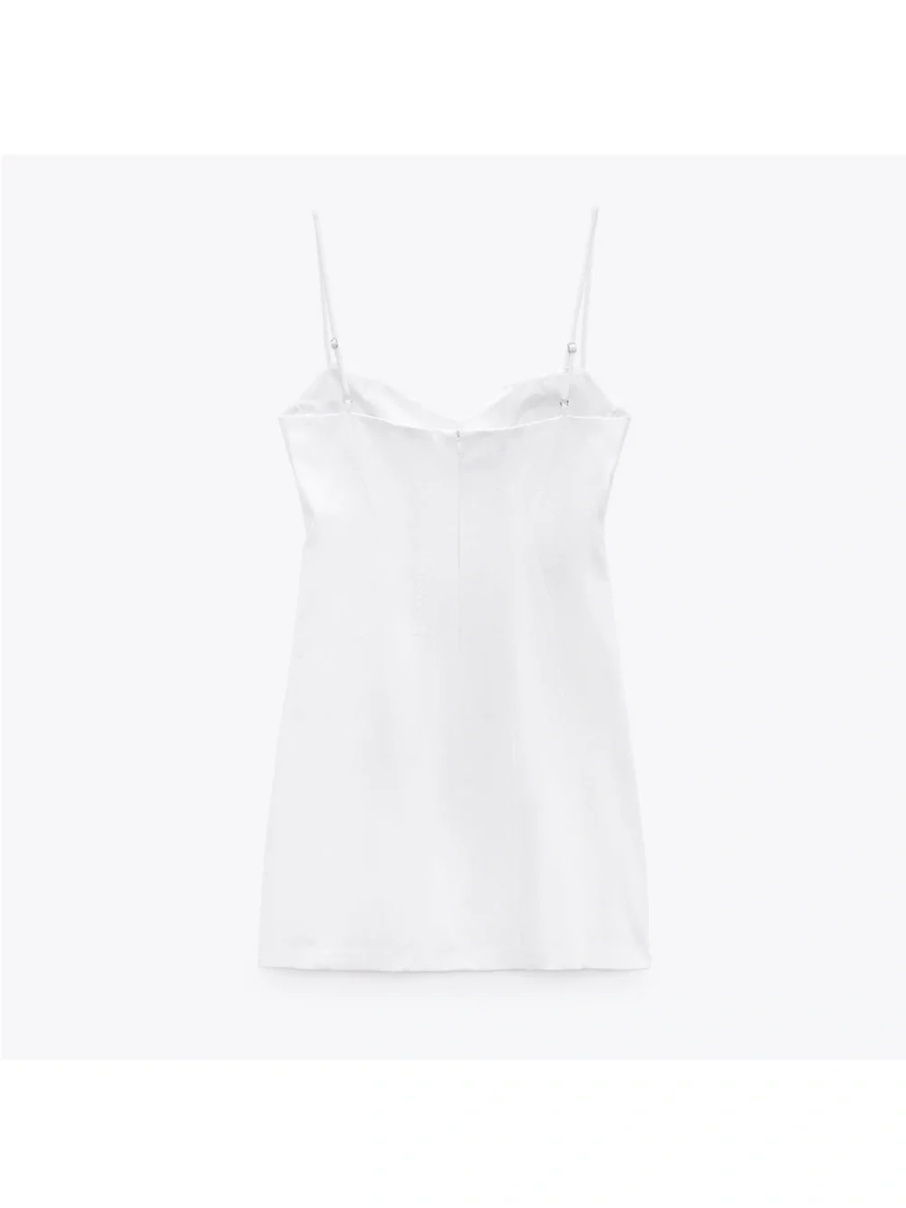 Zara Stretch Poplin Mini Dress White